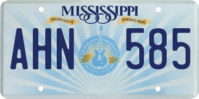 MS license plate AHN585