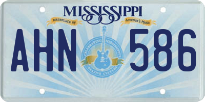 MS license plate AHN586