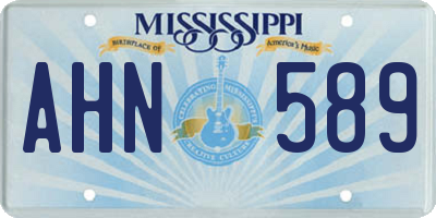 MS license plate AHN589