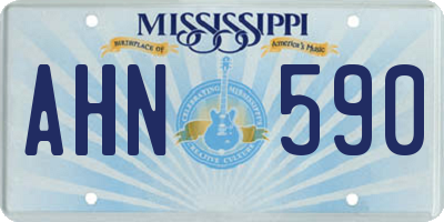 MS license plate AHN590