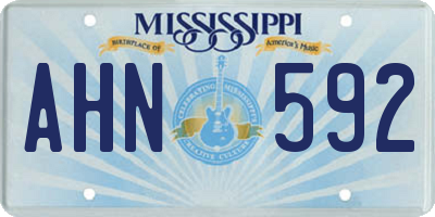 MS license plate AHN592