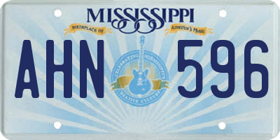 MS license plate AHN596