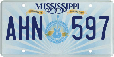 MS license plate AHN597