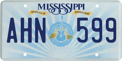 MS license plate AHN599
