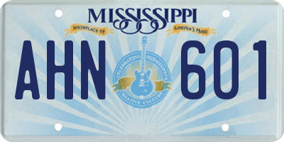 MS license plate AHN601
