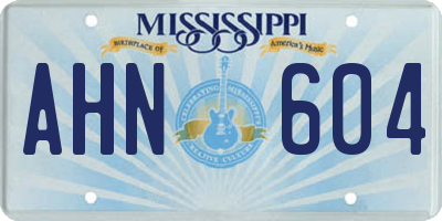 MS license plate AHN604