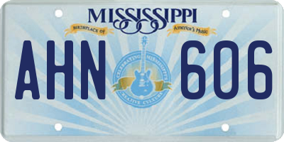 MS license plate AHN606