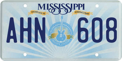 MS license plate AHN608
