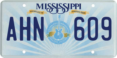 MS license plate AHN609
