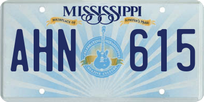 MS license plate AHN615