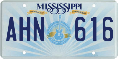 MS license plate AHN616