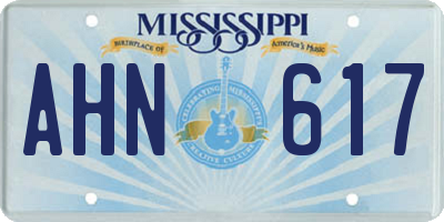 MS license plate AHN617