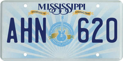 MS license plate AHN620