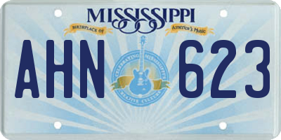 MS license plate AHN623