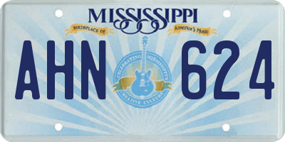 MS license plate AHN624