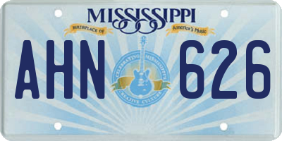 MS license plate AHN626