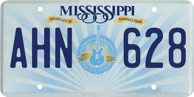 MS license plate AHN628