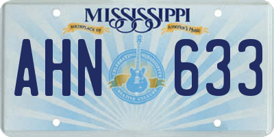 MS license plate AHN633