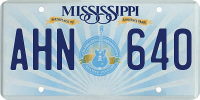 MS license plate AHN640