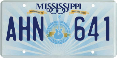 MS license plate AHN641