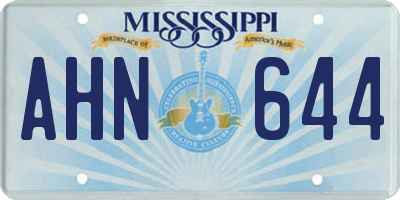MS license plate AHN644