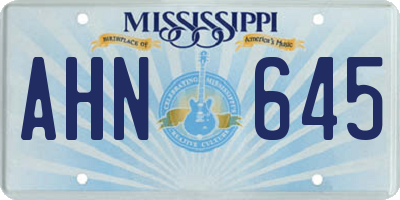 MS license plate AHN645