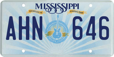 MS license plate AHN646