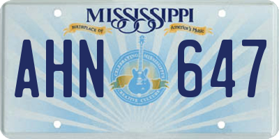 MS license plate AHN647