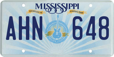 MS license plate AHN648