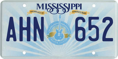 MS license plate AHN652