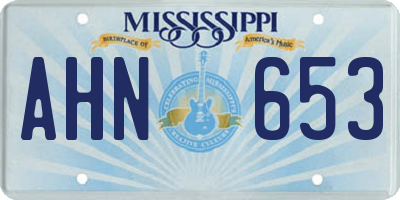 MS license plate AHN653