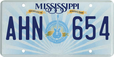MS license plate AHN654
