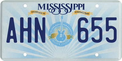 MS license plate AHN655
