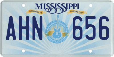 MS license plate AHN656