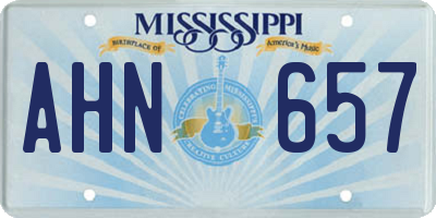MS license plate AHN657