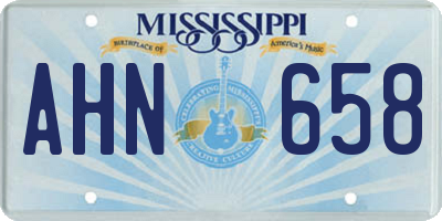 MS license plate AHN658