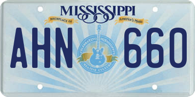 MS license plate AHN660