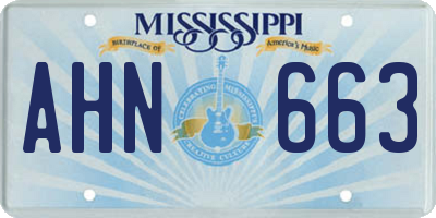 MS license plate AHN663
