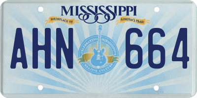 MS license plate AHN664