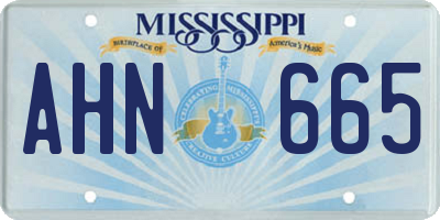 MS license plate AHN665