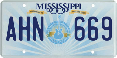 MS license plate AHN669