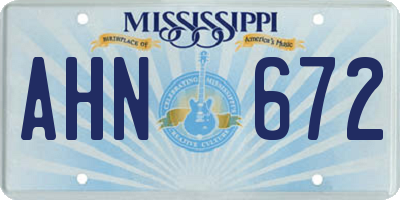 MS license plate AHN672