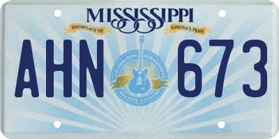 MS license plate AHN673