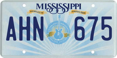 MS license plate AHN675