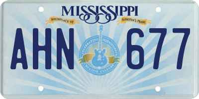 MS license plate AHN677