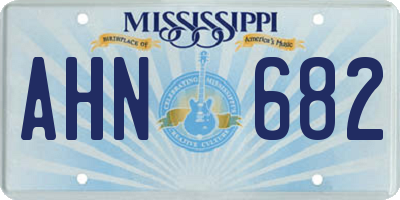 MS license plate AHN682