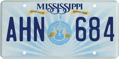 MS license plate AHN684
