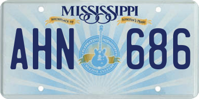 MS license plate AHN686