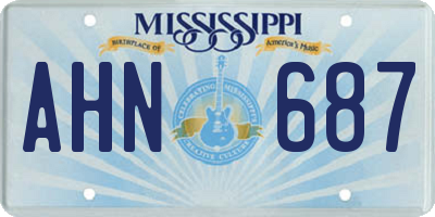 MS license plate AHN687