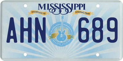MS license plate AHN689